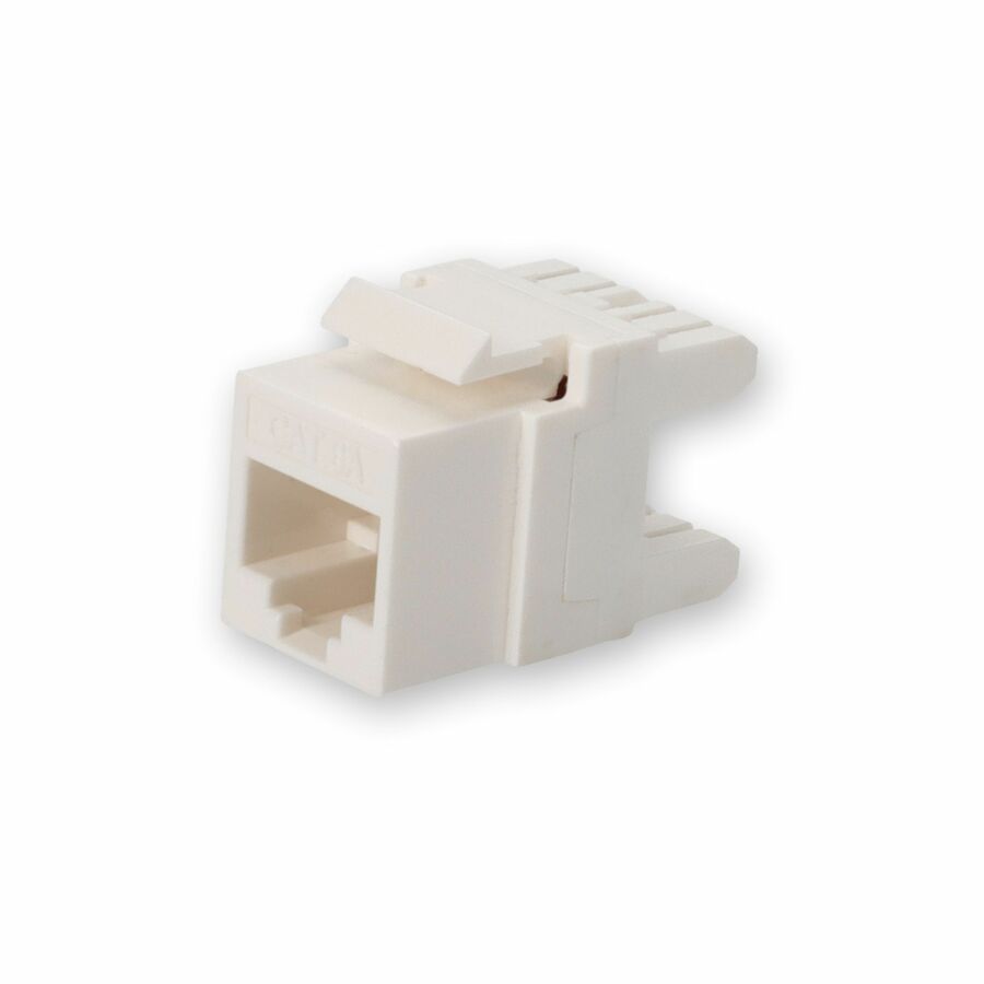 AddOn Non-Terminated to RJ-45 (Female) White Cat6A UTP Copper Connector with Clear Dust Cap 180 Degree 28MM Type