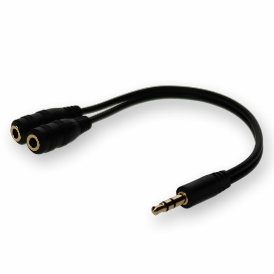 AddOn 3.5mm Audio Input Male to 2x3.5mm Audio Output Female Black Adapter