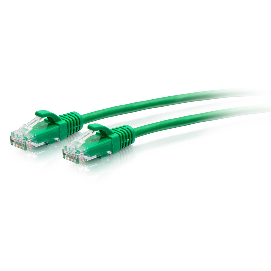 C2G 1ft (0.3m) Cat6a Snagless Unshielded (UTP) Slim Ethernet Cable - Cat6a Slim Network Patch Cable - PoE - Green - RJ45 - M/M