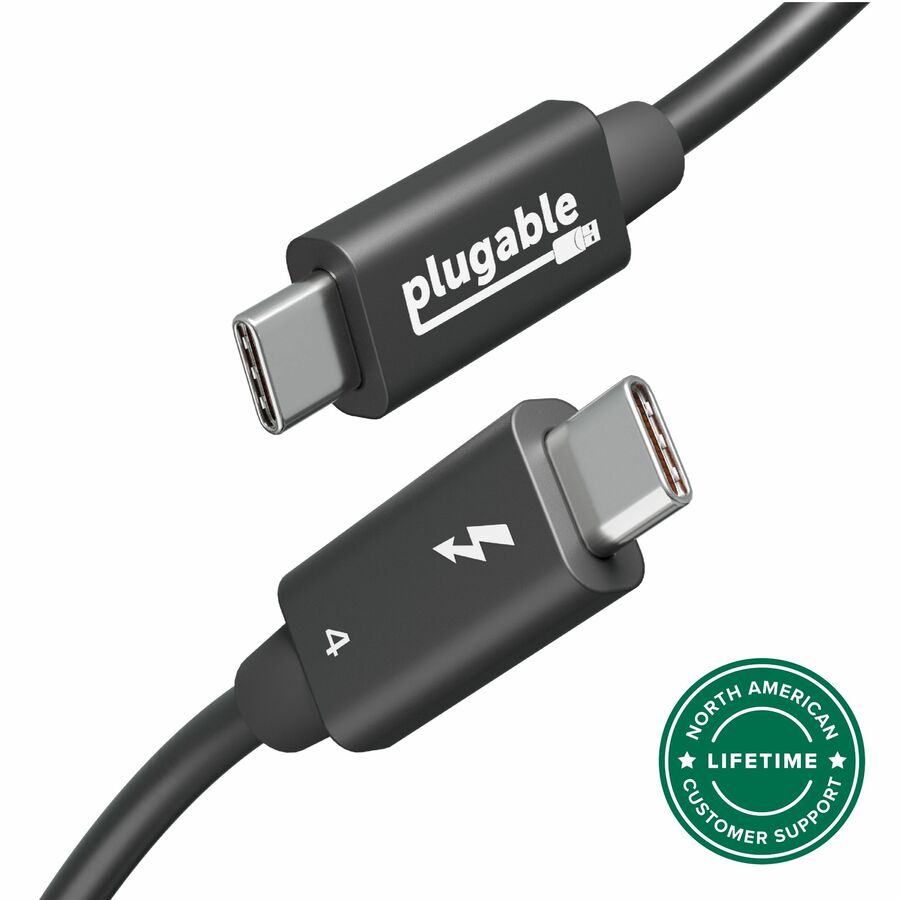 Plugable Thunderbolt 4 Cable 240W EPR Charging, 1M (3.3ft), Thunderbolt Certified, 40Gbps Data