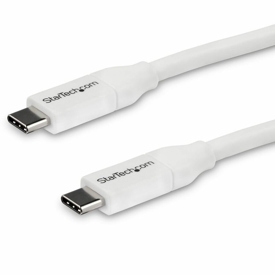 StarTech 13ft (4m) USB-C Fast Charging Cable, Charge & Sync, 100W (5A) PD, USB 2.0, USB-IF Certified - White USB C Charging Cord