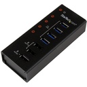 StarTech.com 4 Port USB 3.0 Hub plus 3 Dedicated USB Charging Ports (2 x 1A & 1 x 2A) - 5Gbps - Wall Mountable Metal Enclosure - Add 4 USB 3.0 hub ports, plus 3 dedicated USB charging ports (7 total) through a single USB 3.0 host connection - 4 Port USB 3.0 Hub plus 3 Dedicated USB Charging Ports (2 x 1A & 1 x 2A) - Wall Mountable Metal Enclosure - USB Charging Station