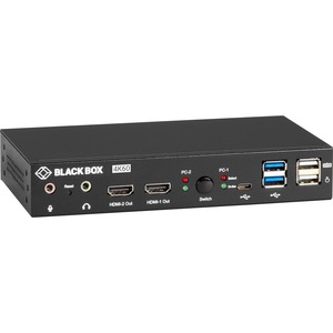 Black Box KVM Switch - UHD 4K, Dual-Monitor, HDMI/DisplayPort, USB 3.2 Gen 1, USB Type C, Audio, 2-Port - 2 Computer(s) - 4K UHD - 3840 x 2160 - 50 Hz, 60 Hz - 5 x USB - 2 x HDMI - DisplayPort - TAA Compliant