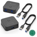 Plugable USB 3.0 Sharing Switch for One-Button Swapping of USB Device or Hub Between Two Computers