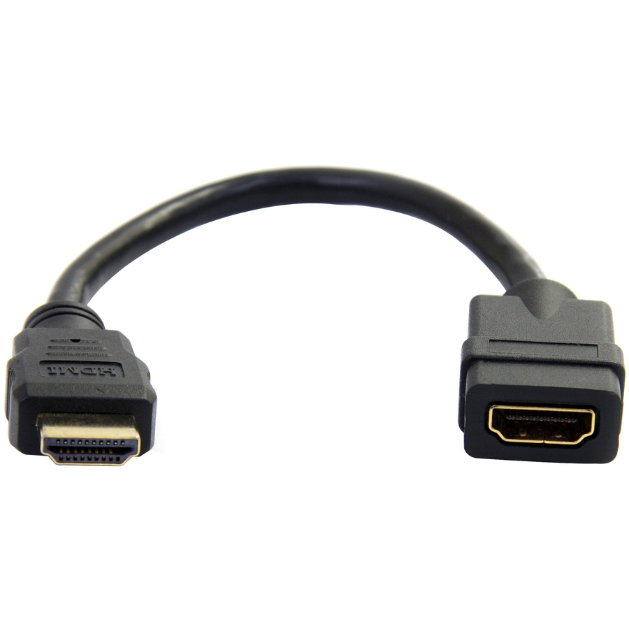 StarTech 6in HDMI Extension Cable, Short HDMI Cable Extender Male to Female, 4K UHD HDMI Port Saver M/F, HDMI 1.4, HDMI Dongle
