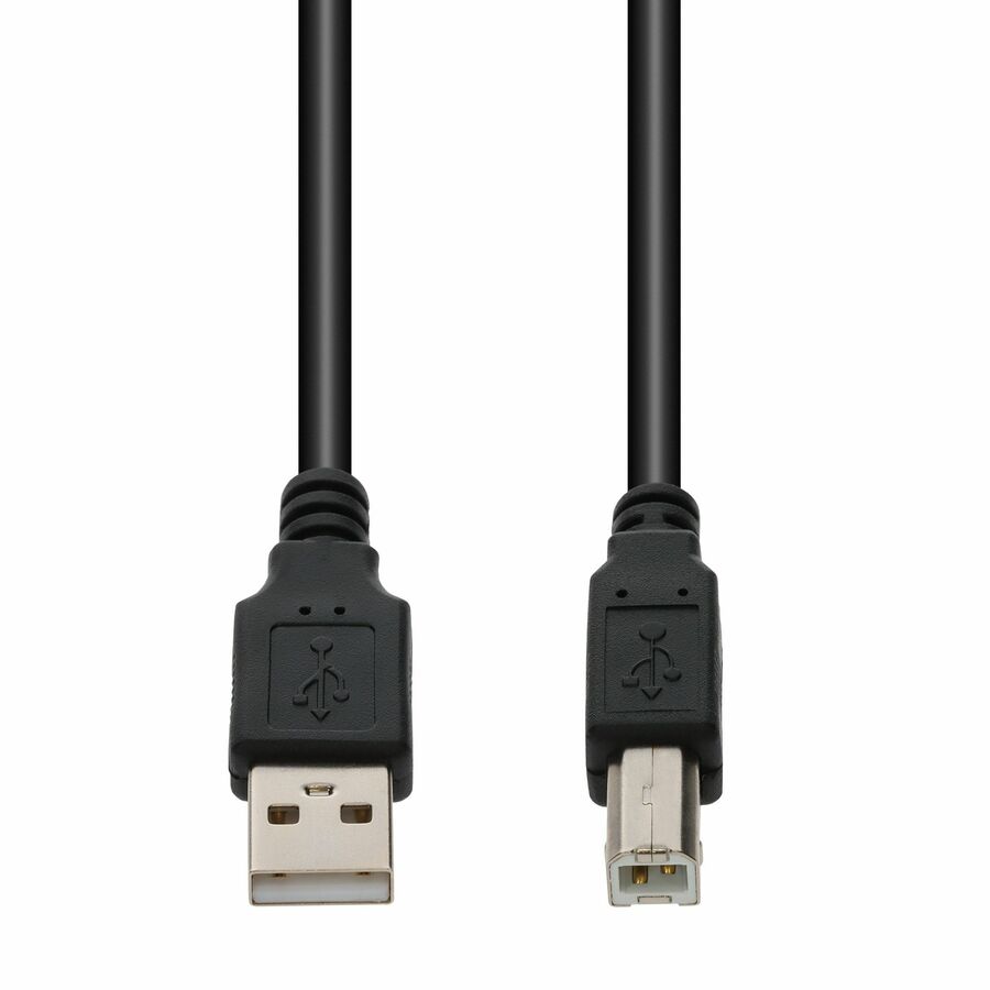 AddOn 6ft USB A 2.0 (Male) to USB B 2.0 (Male) Black Cable, 480Mbps