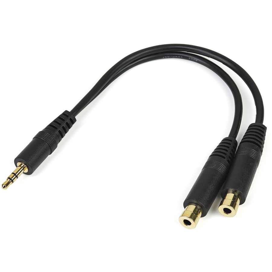 StarTech Stereo Splitter Cable - Phono Stereo 3.5mm (M) - Phono 2x Stereo (F) - 6in