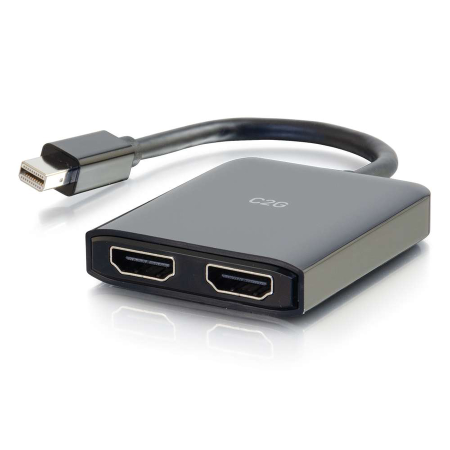 C2G 4K Mini DisplayPort to HDMI Monitor Splitter - Dual Monitor Hub - 3840 � 2160 - HDMI Out