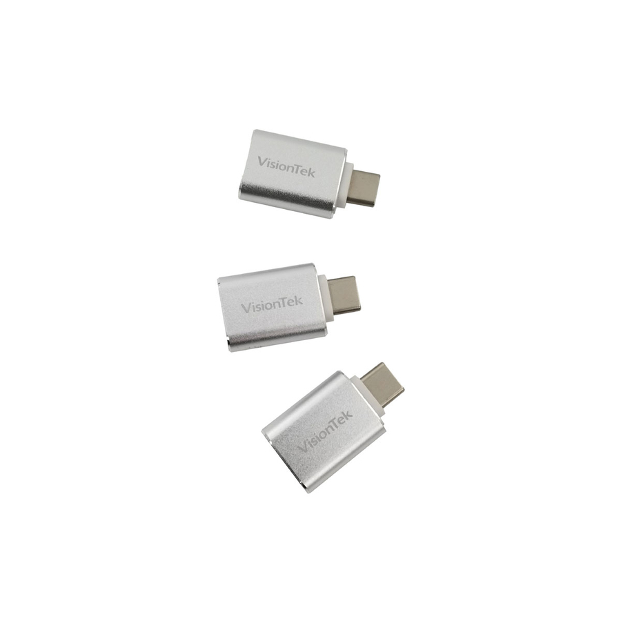 VisionTek USB-C to USB-A (M/F) 3 Pack Adapters
