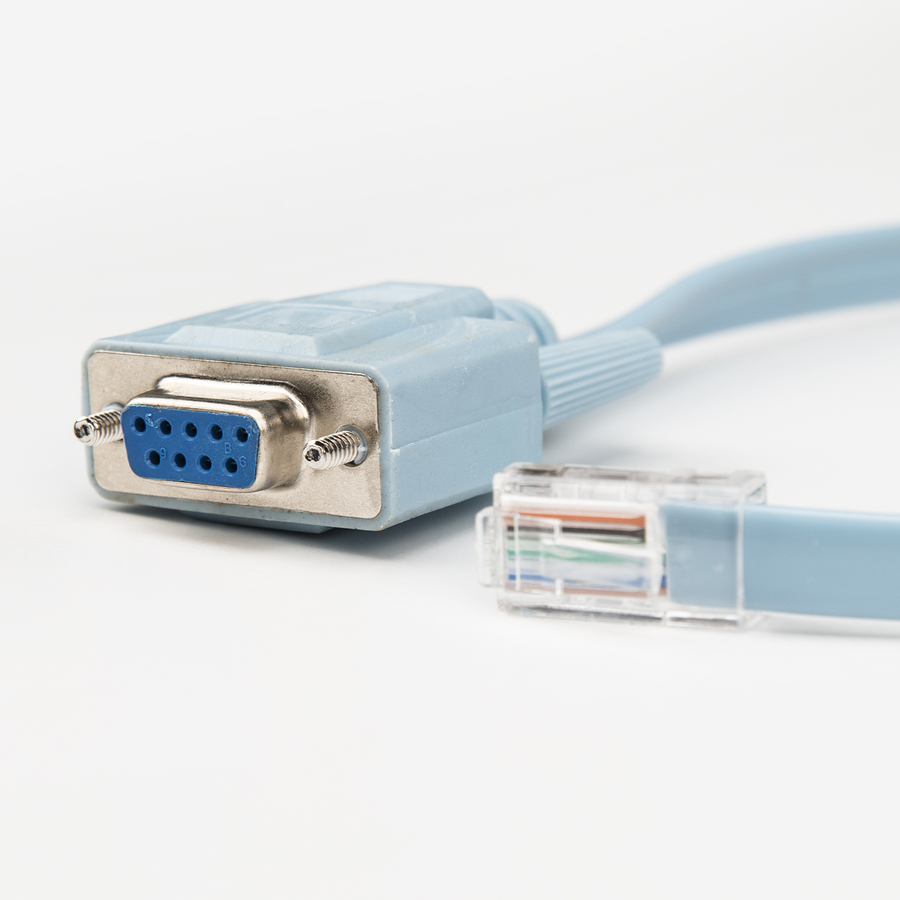 Rocstor Premium 6 ft Cisco® console router cable - RJ45 (m) - DB9 (f) - RJ-45 Male Network - DB-9 Female Serial - Blue - Blue Cisco Router Cable - M/F
