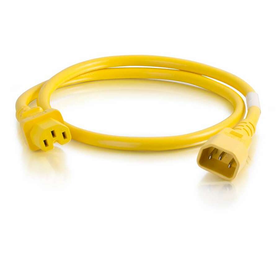 C2G 10ft 14AWG Power Cord (IEC320C14 to IEC320C13) - Yellow