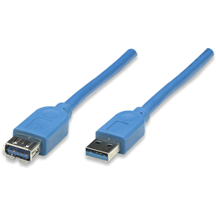 USB-A to USB-A Extension Cable, 2m, Male to Female, Blue, 5 Gbps (USB 3.2 Gen1 aka USB 3.0), SuperSpeed USB, Lifetime Warranty, Equivalent to USB3SEXT2MBK (except colour).