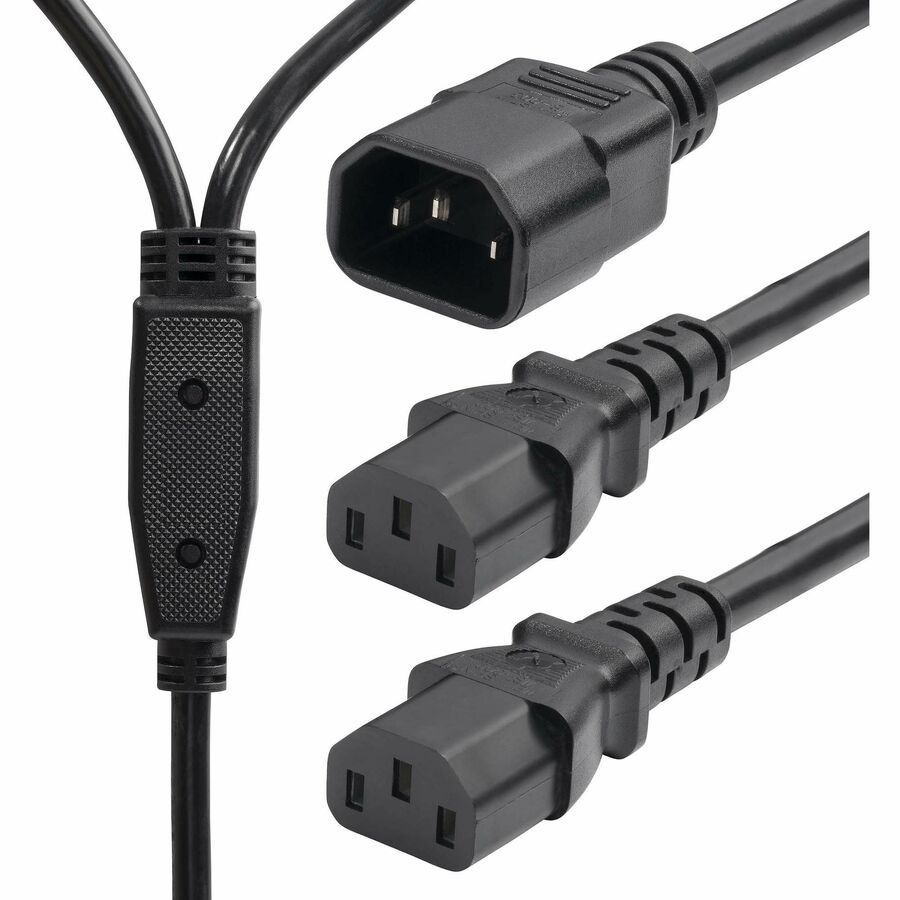 StarTech 6ft (1.8m) Power Cord Splitter, IEC 60320 C14 to 2x C13 AC Power Cable, 10A 250V, 18AWG, UL Listed, TAA