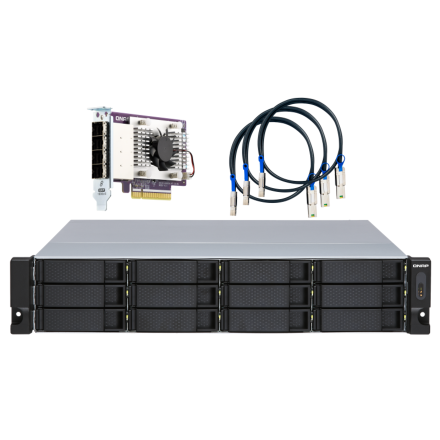 QNAP TL-R1200S-RP Drive Enclosure SATA/600 - Mini-SAS Host Interface - 2U Rack-mountable