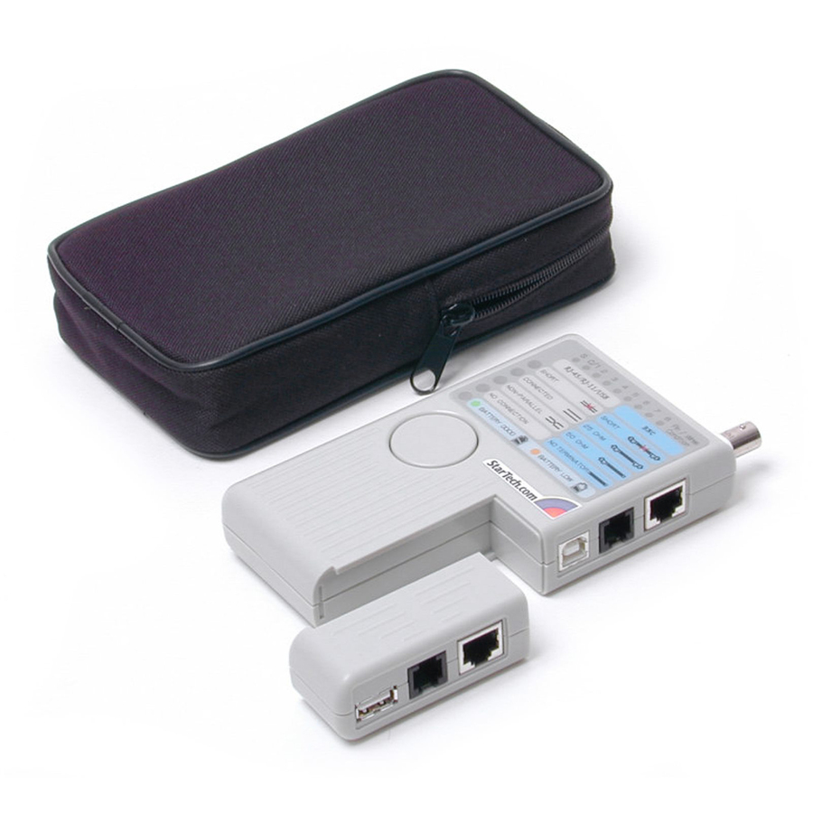 StarTech Professional Multi Function RJ45 RJ11 USB and BNC Cable Tester, Remote Cable Tester, Network testing device, TAA