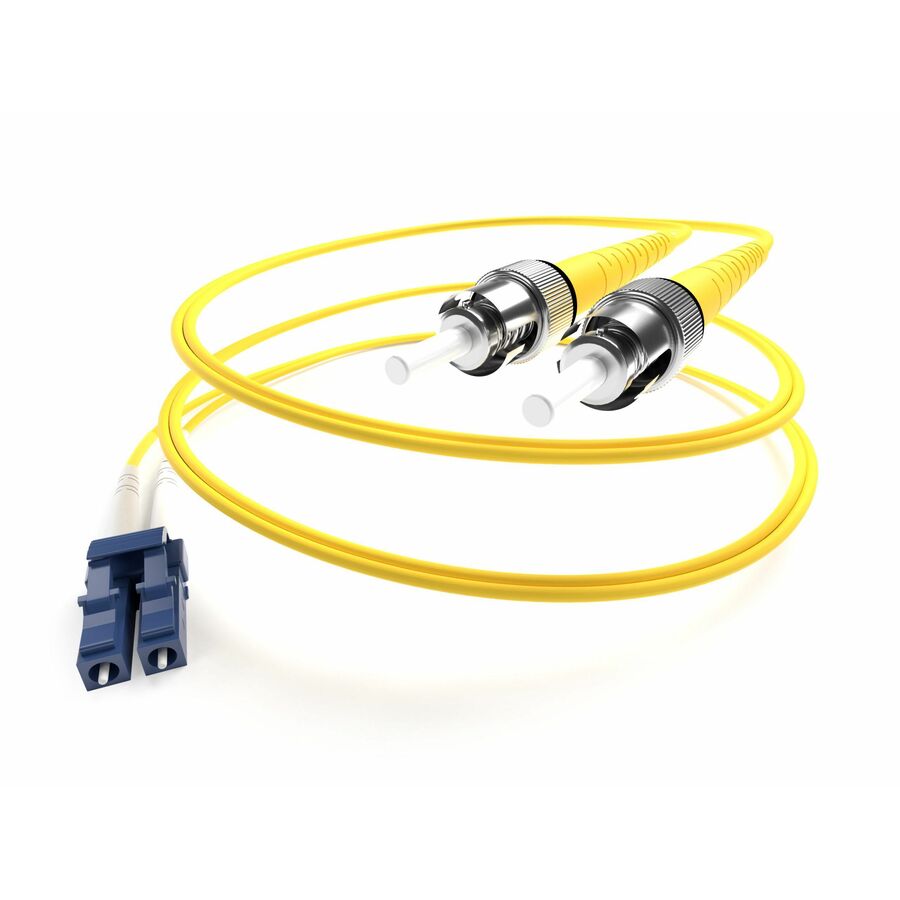 Unirise Fiber Optic Duplex Patch Network Cable - 3.28 ft Fiber Optic Network Cable for Network Device - First End: 2 x LC Network - Male - Second End: 2 x ST Network - Male - Patch Cable - Yellow