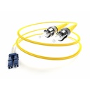 Unirise Fiber Optic Duplex Patch Network Cable - 3.28 ft Fiber Optic Network Cable for Network Device - First End: 2 x LC Network - Male - Second End: 2 x ST Network - Male - Patch Cable - Yellow