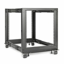 Rocstor SolidRack 12U Adjustable Depth Open Frame 4 Post Rack w/ Casters