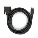 Rocstor Premium HDMI to DVI-D Cable - M/M - 10 ft - 1 x DVI-D Male - 1 x Male HDMI - Gold-plated Contacts - Black