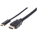 USB-C to HDMI Cable, 4K@30Hz, 2m, Black, Male to Male, Three Year Warranty