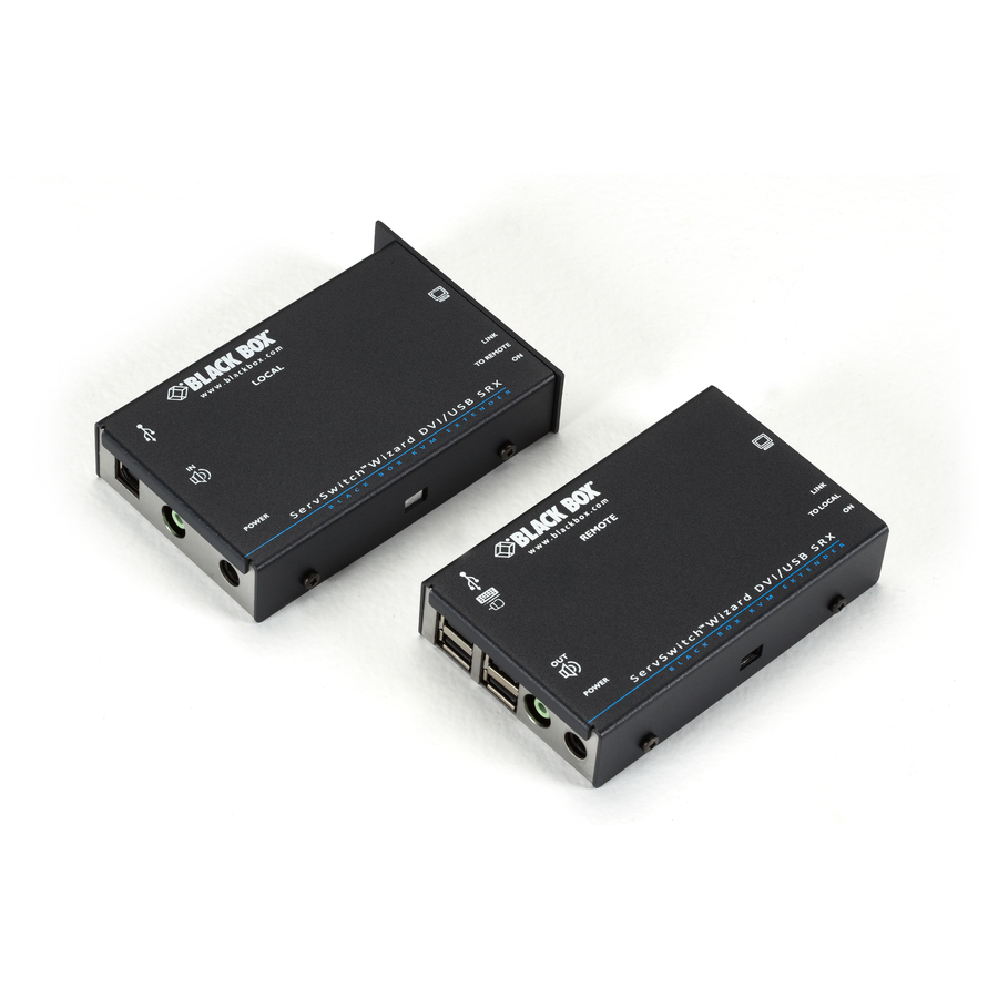 Black Box Wizard SRX KVM Extender - DVI-D, USB 2.0, Audio, Single-Access, CATx
