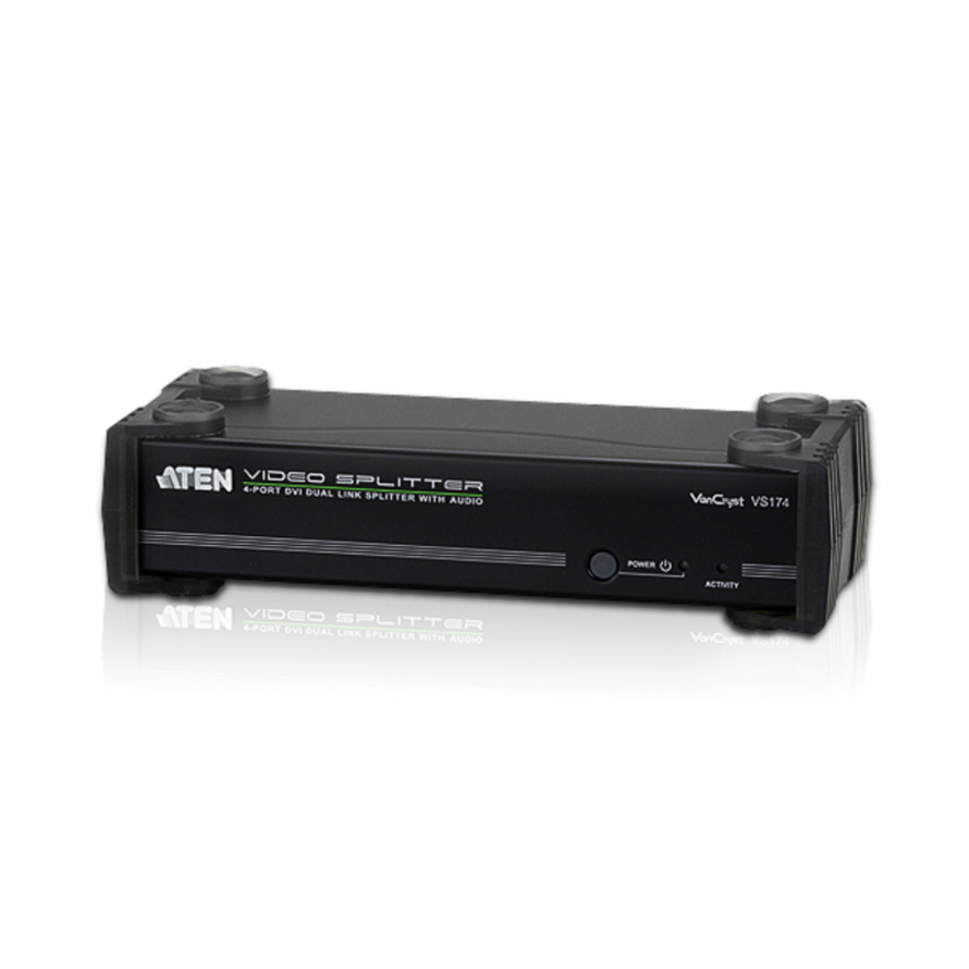 VanCryst 4-Port DVI Dual Link Splitter with Audio-TAA Compliant