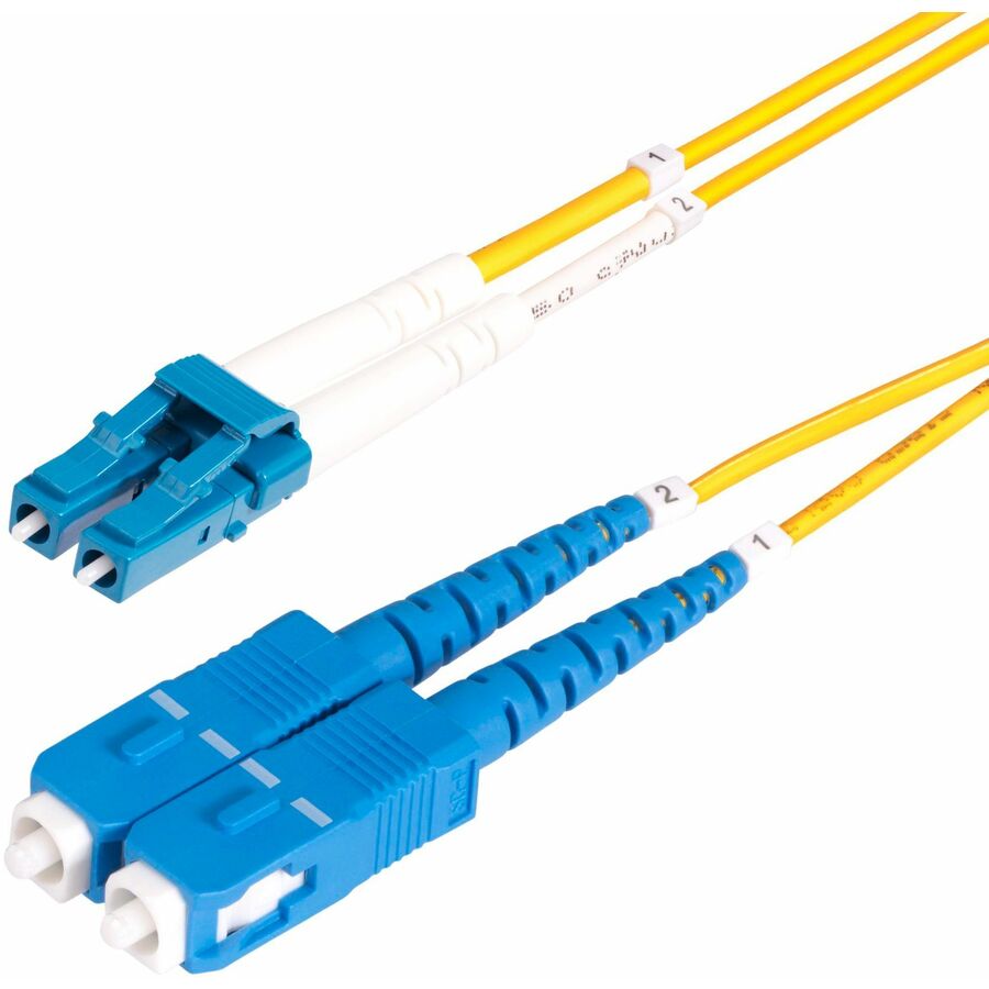 StarTech 25m (82ft) LC to SC (UPC) OS2 Single Mode Duplex Fiber Optic Cable, 9/125, 100G, Low Insertion Loss, LSZH Fiber Jumper Cord