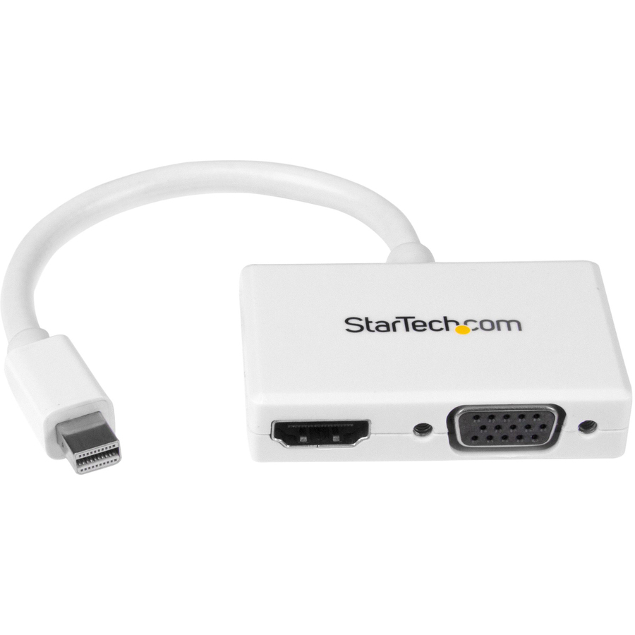 StarTech Travel A/V Adapter - 2-in-1 Mini DisplayPort to HDMI or VGA Converter - White