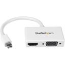 StarTech Travel A/V Adapter - 2-in-1 Mini DisplayPort to HDMI or VGA Converter - White
