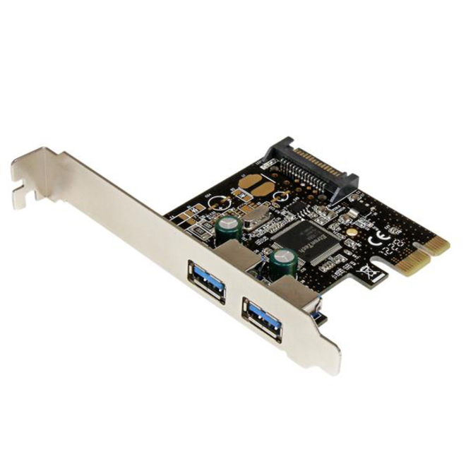 [02PCIE2USB3] StarTech 2 Port PCI Express PCIe SuperSpeed USB 3.0 Controller Card w/ SATA Power - 5Gbps