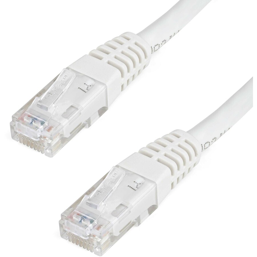 StarTech 10ft CAT6 Ethernet Cable - White Molded Gigabit - 100W PoE UTP 250Mhz - Category 6 Patch Cord UL Certified Wiring/TIA
