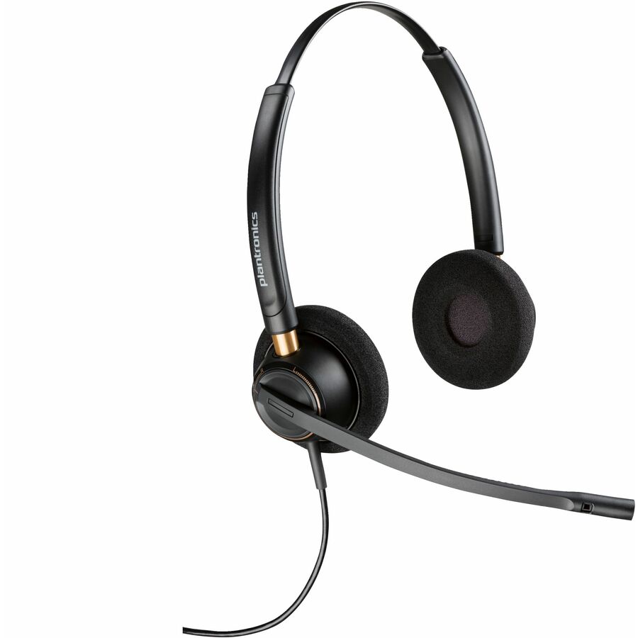 Poly EncorePro 520D with Quick Disconnect Binaural Digital Headset TAA - Stereo - Quick Disconnect, USB - Wired - Over-the-head, On-ear - Binaural - Supra-aural - 2.58 ft Cable - Noise Cancelling, Uni-directional Microphone - Noise Canceling - Black - TAA Compliant