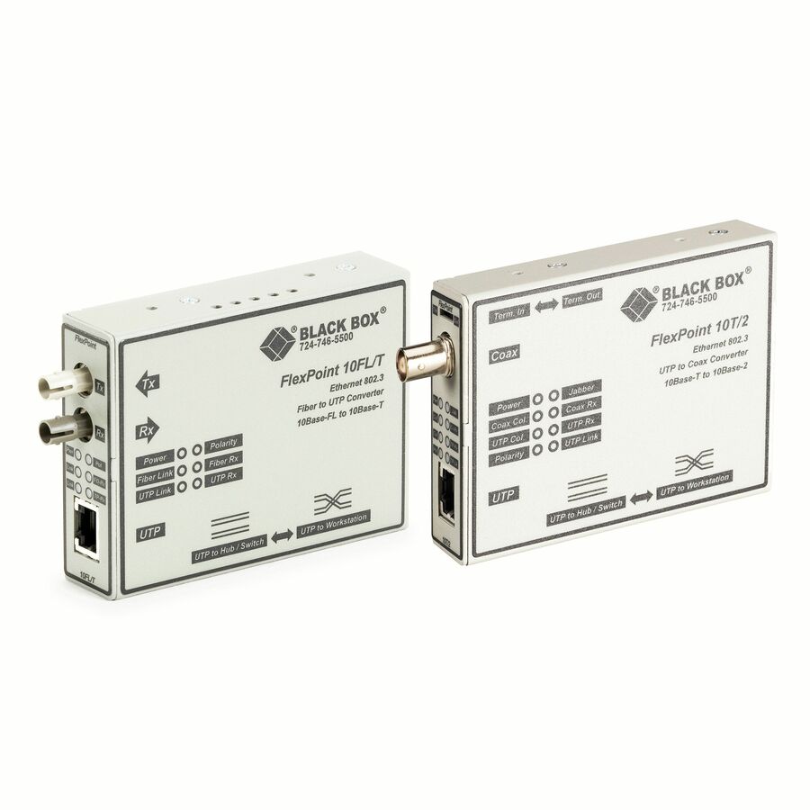 Black Box Media Converter Kit, 10Base2 Coax to 10Base-FL