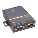 Lantronix 2-Port Secure Serial (RS232/ RS422/ RS485) to IP Ethernet Device Server; Up to 256-bit AES encryption; SSH/SSL/TLS Enterprise Security with PKI; International 110-240 VAC