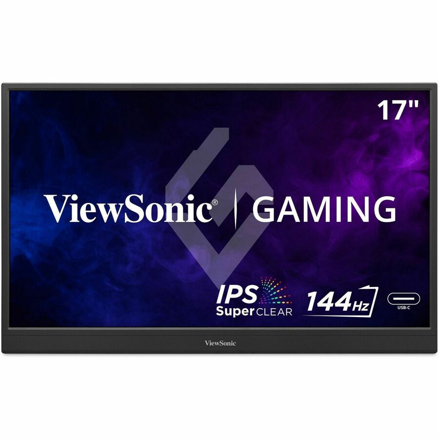 ViewSonic VX1754 17 Inch 1080p Portable Gaming Monitor, IPS Display with 144Hz for Second Screen Productivity and High-Speed Gameplay, Built-in Stand, 60W USB-C, and Mini HDMI Inputs