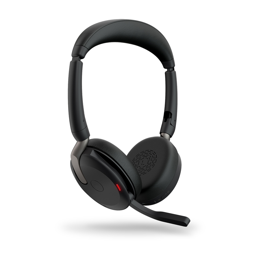 Jabra Evolve2 65 Flex Headset - Stereo - Wireless - Bluetooth - 98.4 ft - 20 Hz to 20 kHz - On-ear - Binaural - Supra-aural - MEMS Technology, Noise Cancelling Microphone - Noise Canceling