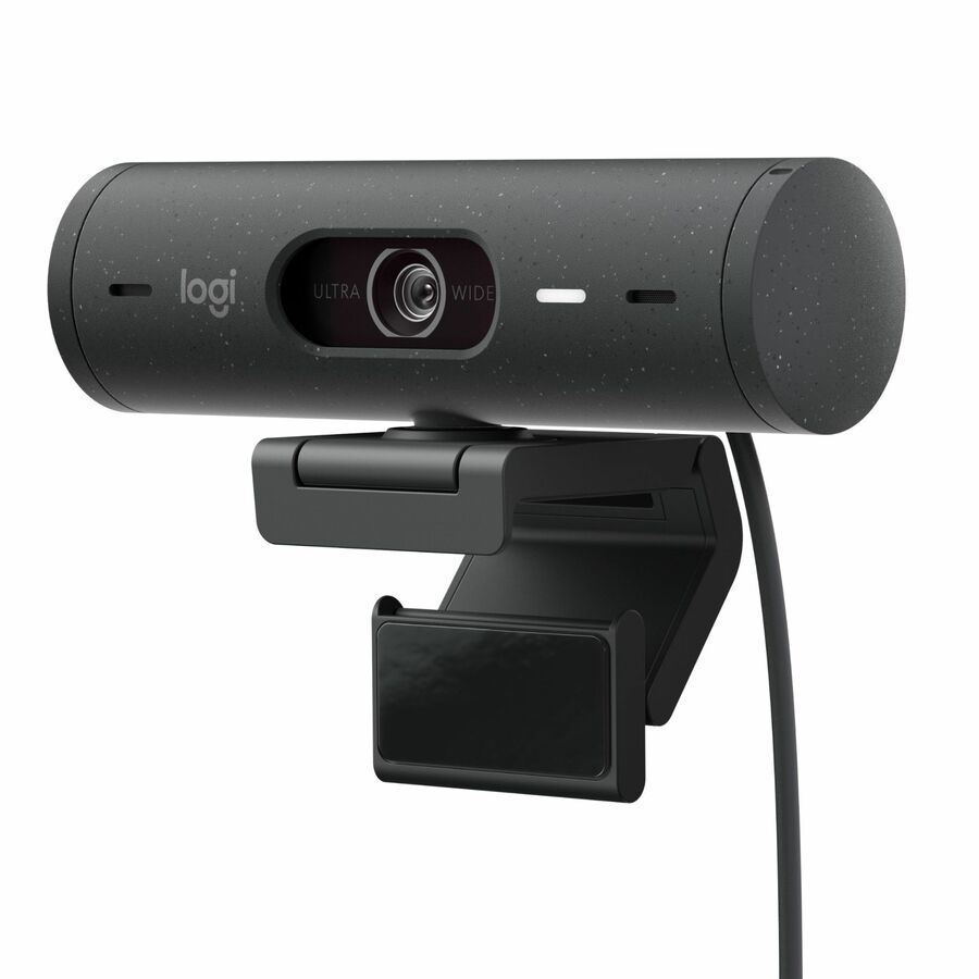Logitech Brio 500 Full HD webcam, auto framing, noise-reducing mics, privacy shutter, streaming & video calling, Graphite