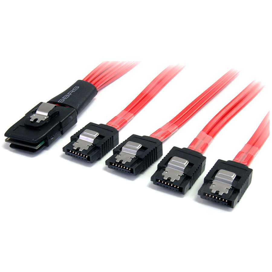 StarTech 50cm Serial Attached SCSI SAS Cable - SFF-8087 to 4x Latching SATA