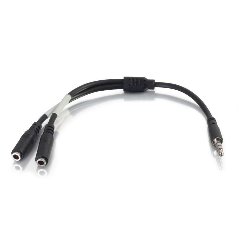 C2G 6in 4-pin 3.5mm Microphone and Headphone Breakout Adapter Y-Cable