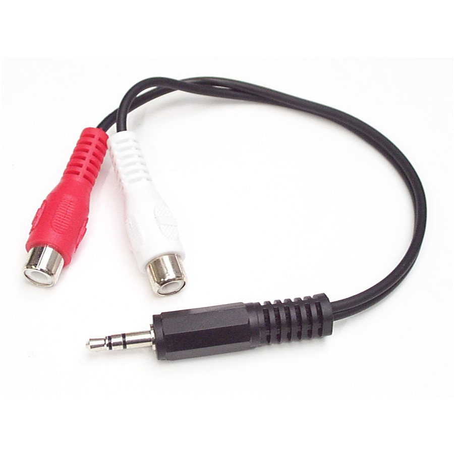 StarTech.com 6in Stereo Audio Cable - 3.5mm Male to 2x RCA Female - Connect your computer or audio device (iPod, MP3 Player, etc.) to a stereo with standard RCA cables - Stereo to Computer - MP3 to Stereo - Mini Jack to RCA - 3.5mm to RCA - Headphone Jack to RCA - 6in Stereo Audio Y-Cable, 3.5mm Male to 2x RCA Female