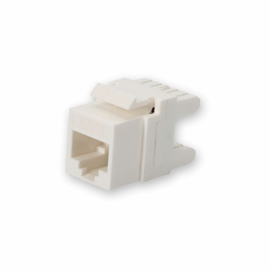 AddOn Non-Terminated to RJ-45 (Female) White Cat6 UTP Copper Connector with Clear Dust Cap 180 Degree 28MM Type