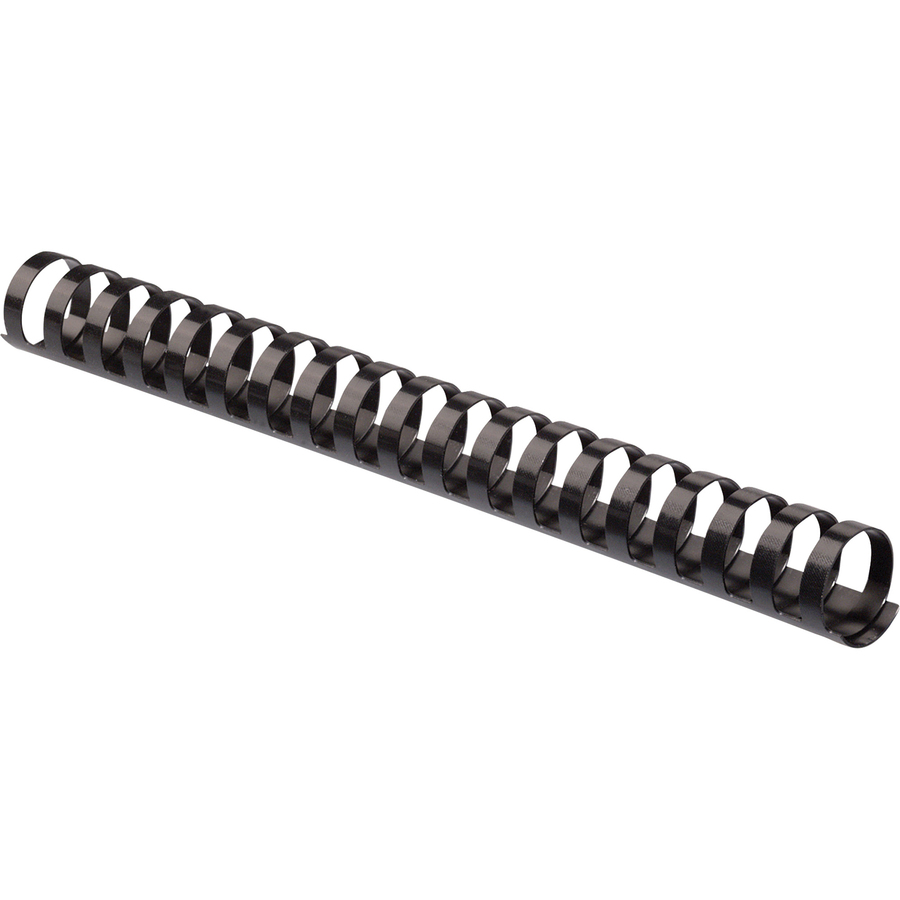 Fellowes Plastic Binding Combs - 1" Height x 11" Width x 1" Depth - 1" Maximum Capacity - 200 x Sheet Capacity - For Letter 8 1/2" x 11" Sheet - Round - Black - Plastic - 10 / Pack