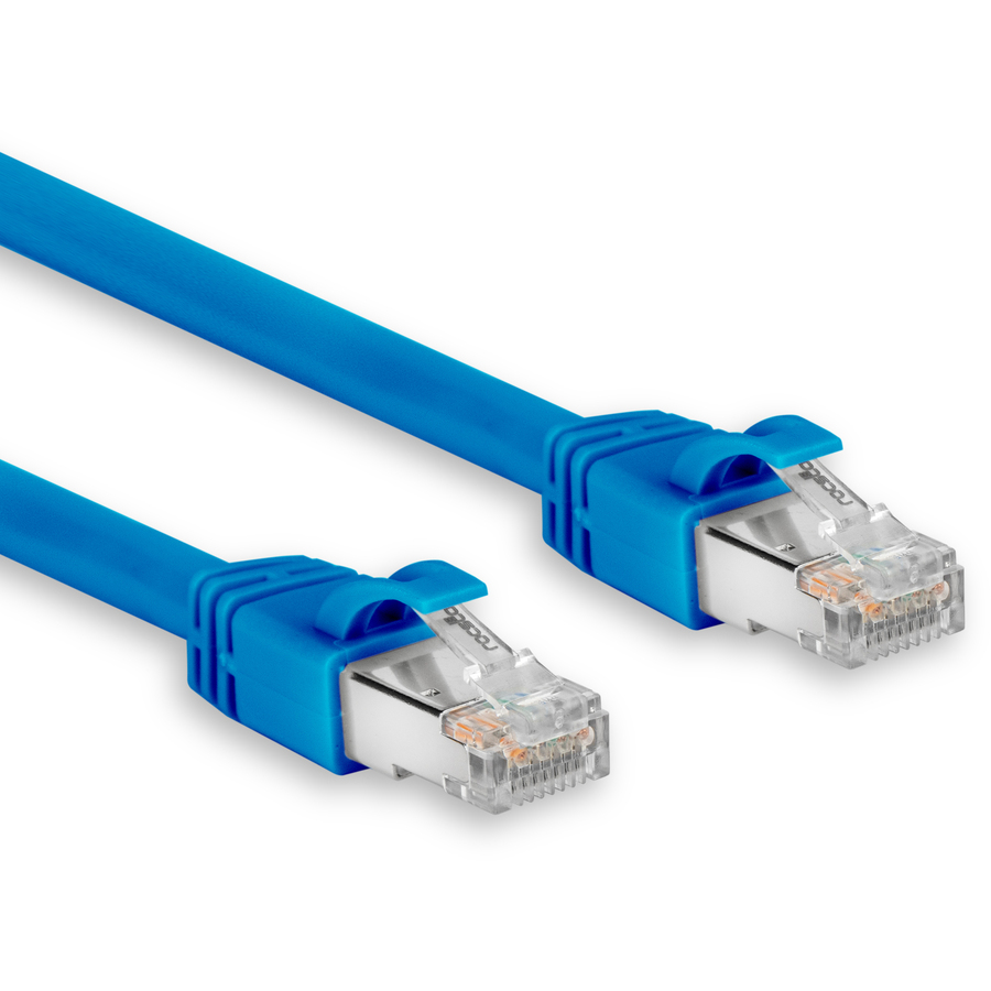 Rocstor Premium Cat.6a STP Patch Network Cable. UL - 6" Category 6a Network Cable for Network Device, PoE-enabled Device, VoIP Device, Switch, Surveillance Camera, Server, Router, Patch Panel, Modem, Hub - First End: 1 x RJ-45 Network - Male - Second End: 1 x RJ-45 Network - Male - 10 Gbit/s - Patch Cable - Shielding - Gold, Silver Plated Contact - CM - 24 AWG - Blue