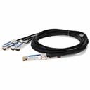 AddOn MSA and TAA Compliant 400GBase-CU QSFP-DD 400G to 4xQSFP56 100G PAM-4 Direct Attach Cable (Passive Twinax, 2.5m)