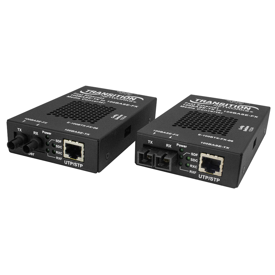 Transition Networks Stand-alone Fast Ethernet Media Converter 100Base-TX to 100Base-FX