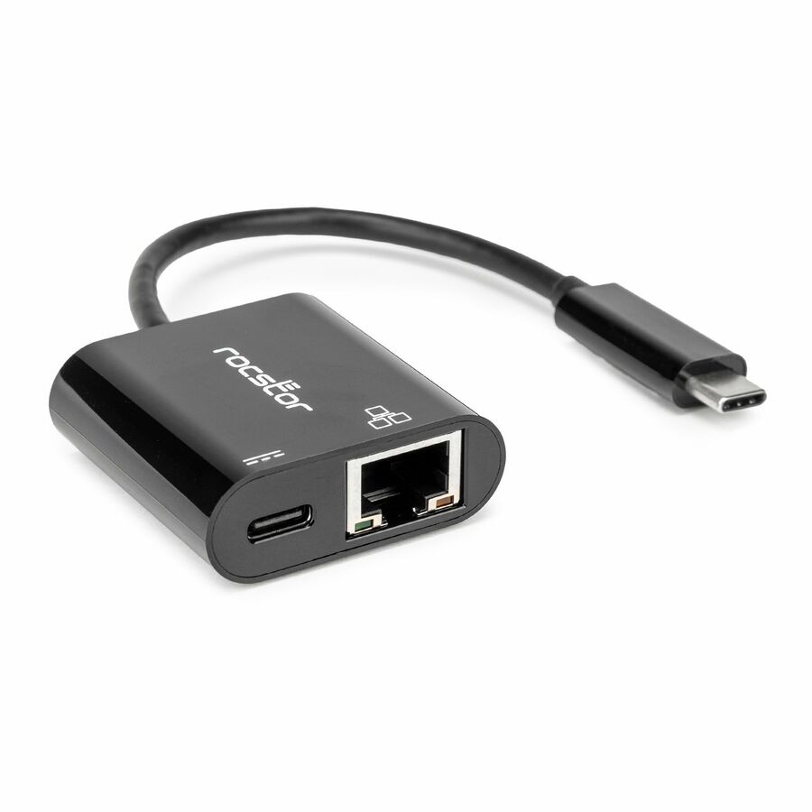 Rocstor Premium USB-C to Gigabit Ethernet with USB-C 100W Power Delivery PD 3.0 Adapter