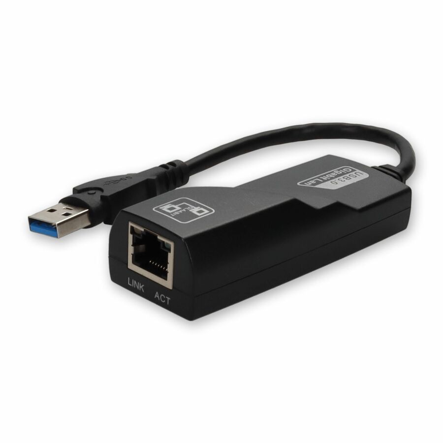 AddOn 5-Pack of Lenovo® 4X90E51405 Compatible USB a 3.0 Male to RJ-45 Female Black Adapters