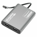 Plugable USB C to HDMI Adapter, Dual Monitor 4K 60Hz for Apple Mac M1/M2/M3/M4/M5/Neo