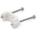 StarTech 100 Pack Cable Clips with Nails - Two Steel Nails - Reusable Nail-in Clamps - Cord Mounting Clips/Fasteners/Tacks White - TAA