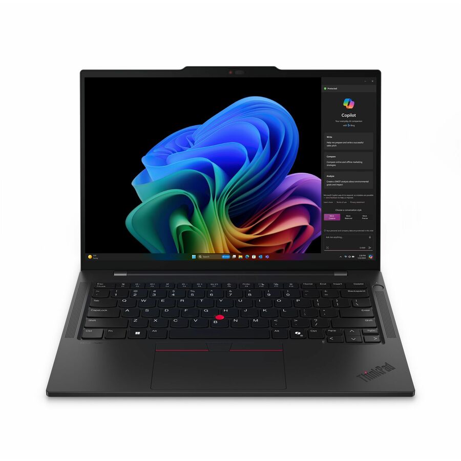 Lenovo ThinkPad T14s Gen 6 21N1002DUS 14" Copilot+ PC Notebook - WUXGA - 60 Hz - Qualcomm Snapdragon X Plus X1P-42-100 - 16 GB - 512 GB SSD - English Keyboard - Black